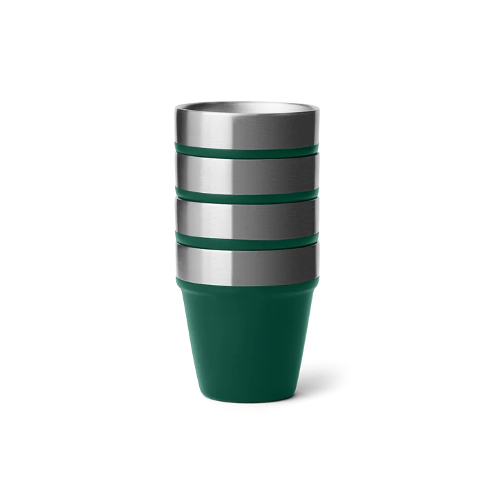 YETI Shot Glasses With Carrying Case - Black Forest Green