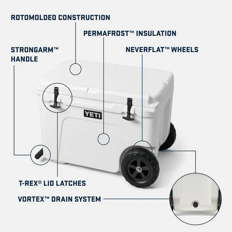 YETI Tundra Haul Heavy Duty Wheeled Cooler Box – White