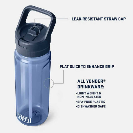 YETI Yonder 25 OZ (750ml) Water Bottle with Straw Cap - Navy