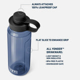 YETI Yonder 35 OZ (1 Litre) Water Bottle with Tether Cap - Power Pink