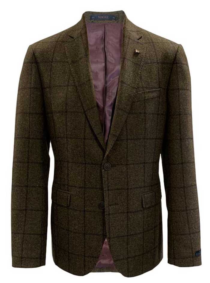 MAGEE Tweed Jacket - Mens Finn Tailored Fit - Green