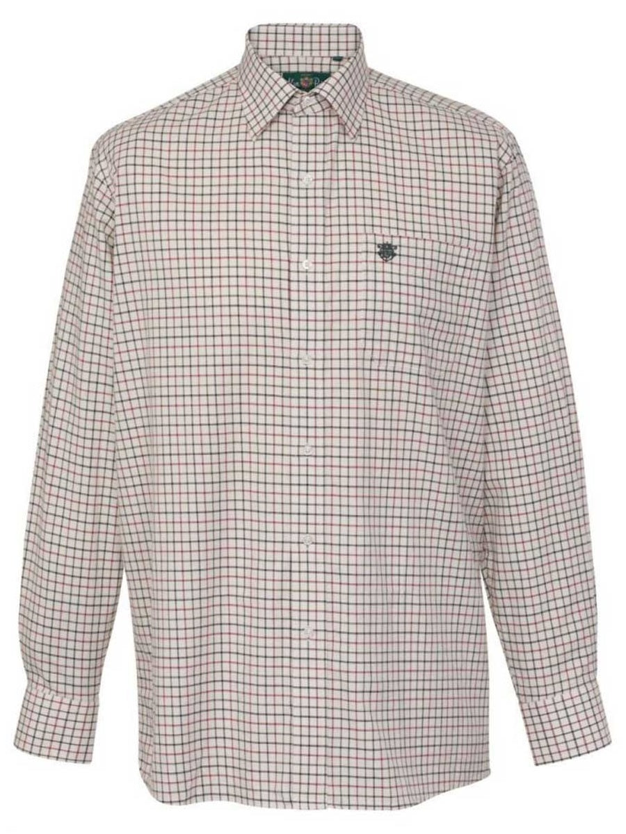 ALAN PAINE - Mens Ilkley Country Check Shirt - Red