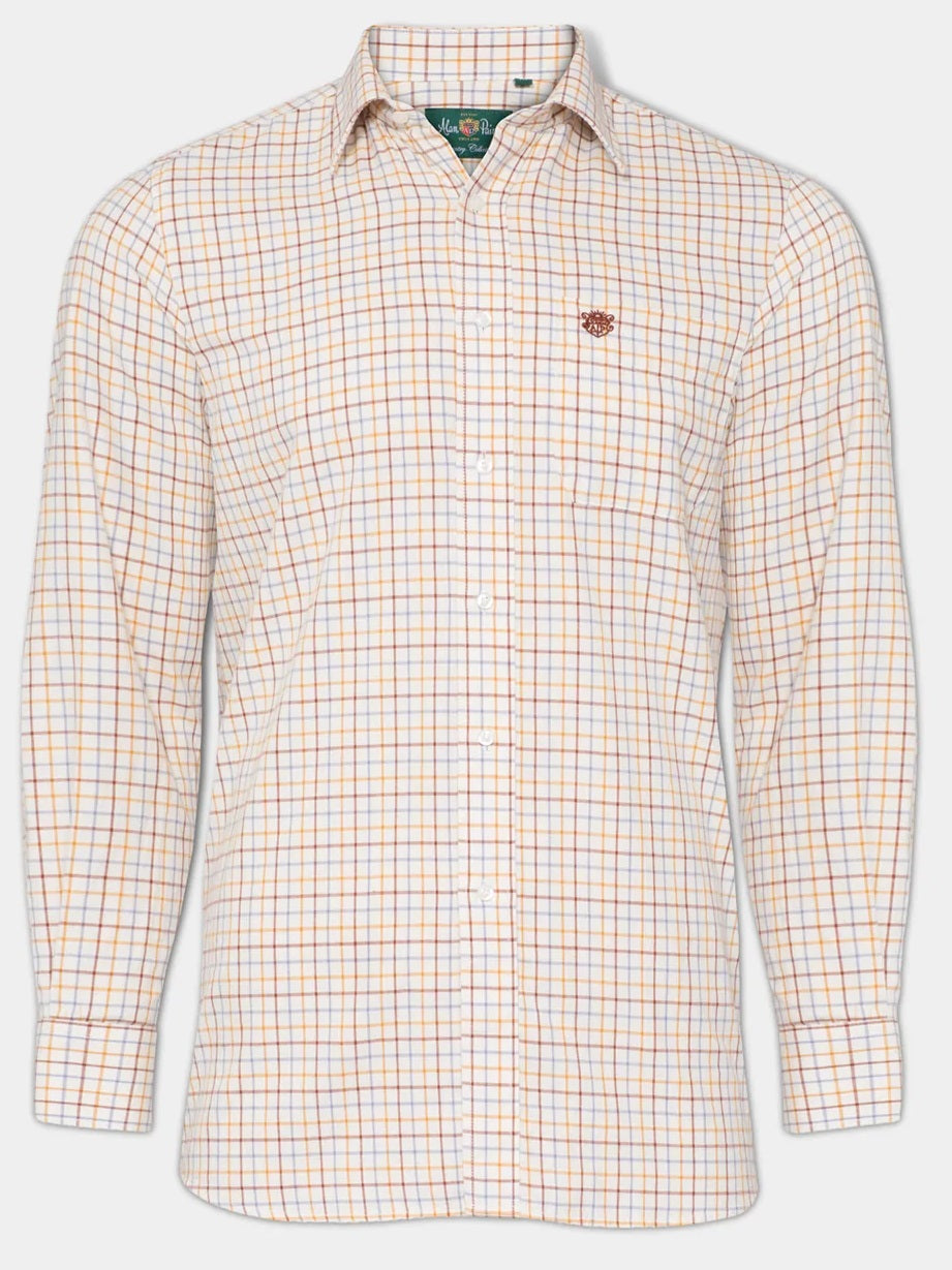 ALAN PAINE Ilkley Mens Country Check Shooting Shirt - Brown