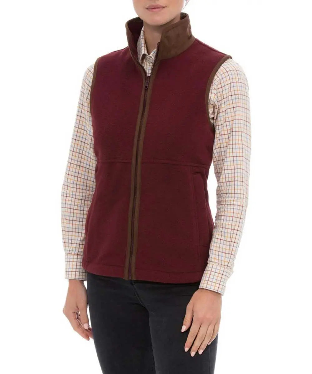 ALAN PAINE - Ladies Aylsham Fleece Gilet - Bordeaux