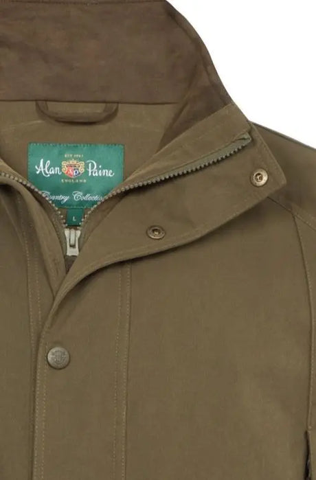 ALAN PAINE Dunswell Mens Waterproof Shooting Coat - Olive Alan Paine