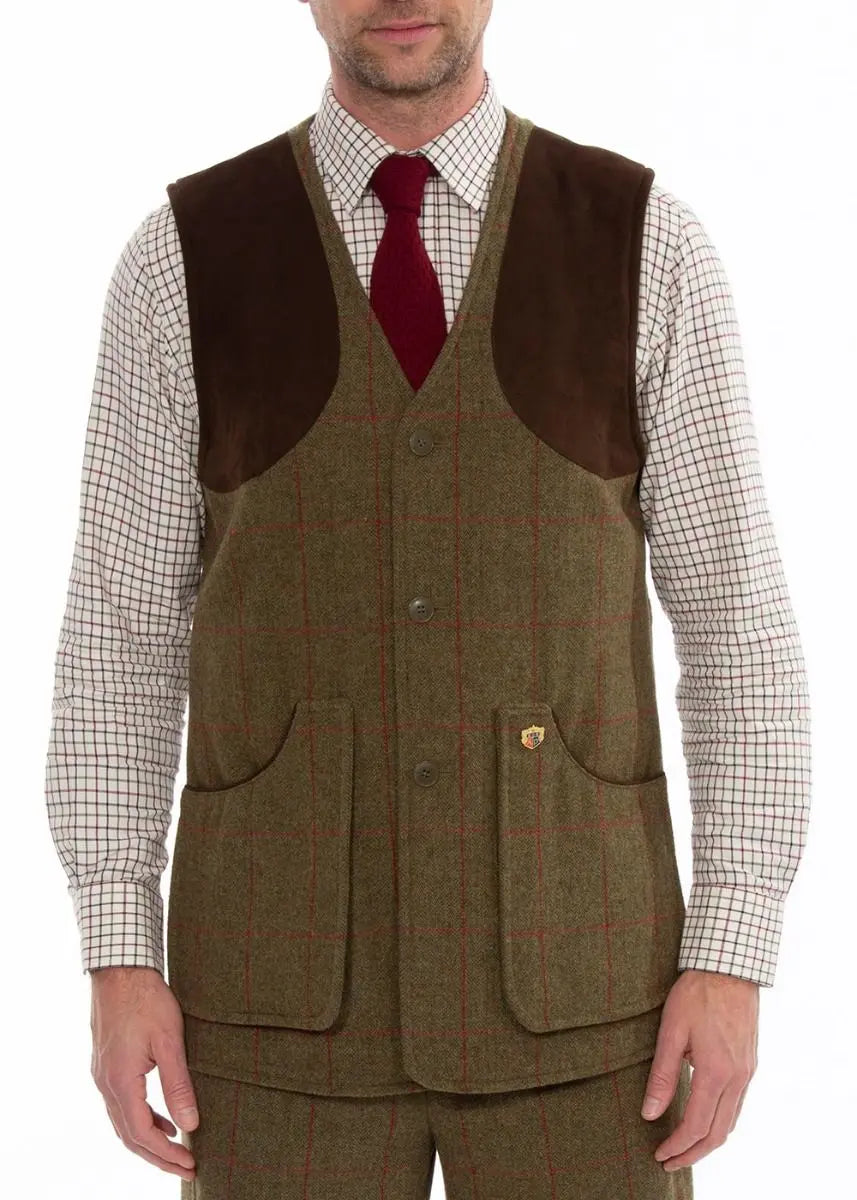 ALAN PAINE Combrook Mens Shooting Waistcoat - Sage Alan Paine