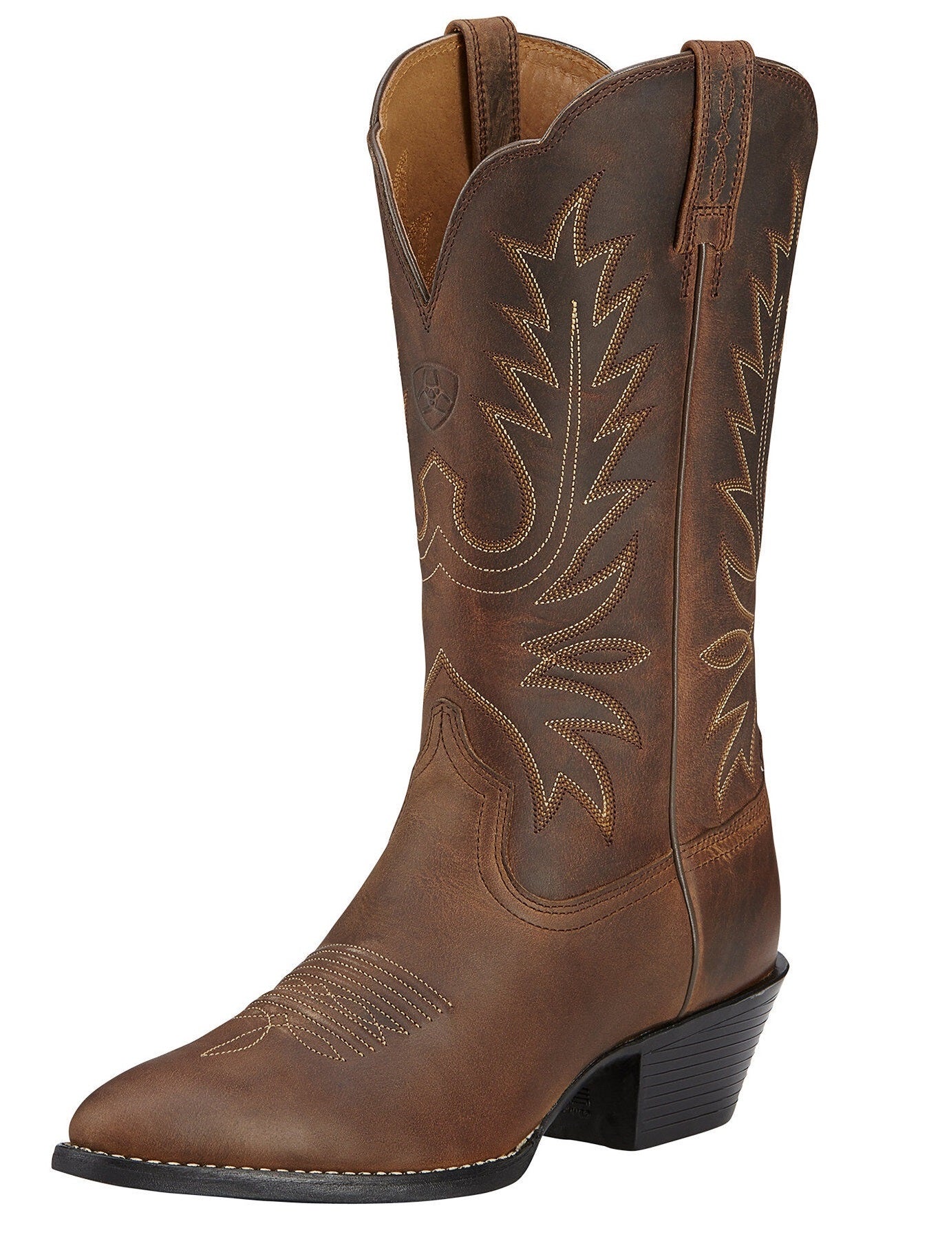 ARIAT Boots - Womens Heritage Western R Toe Cowgirl - Distressed Brown