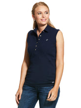 Load image into Gallery viewer, ARIAT Prix 2.0 Sleeveless Polo Shirt - Womens - Navy
