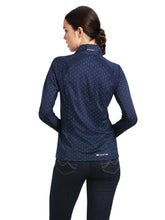 Load image into Gallery viewer, ARIAT Sunstopper 2.0 1/4 Zip Baselayer - Womens - Navy Dot
