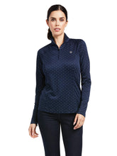 Load image into Gallery viewer, ARIAT Sunstopper 2.0 1/4 Zip Baselayer - Womens - Navy Dot
