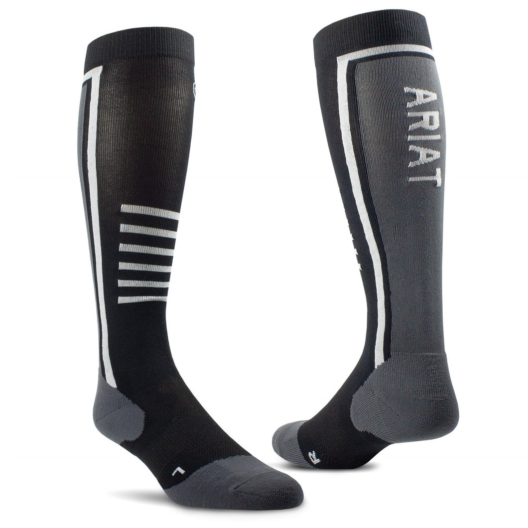 ARIAT TEK Slimline Performance Socks - Black/Sleet