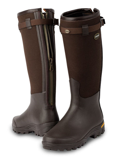 40% OFF - ARXUS Primo Country Zip Wellington Boots - Neoprene Lined - Olive (Brown) - Size:  UK 3.5 Arxus