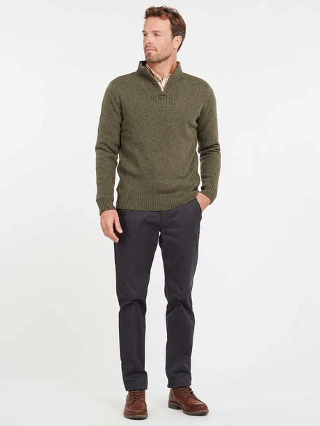 BARBOUR Nelson Essential Half Zip Jumper - Mens - Seaweed Barbour