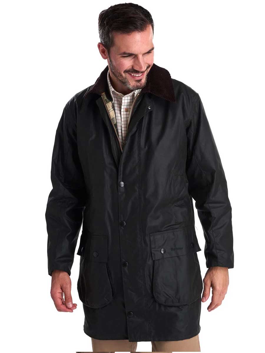 BARBOUR Border Wax Jacket Mens Sage1