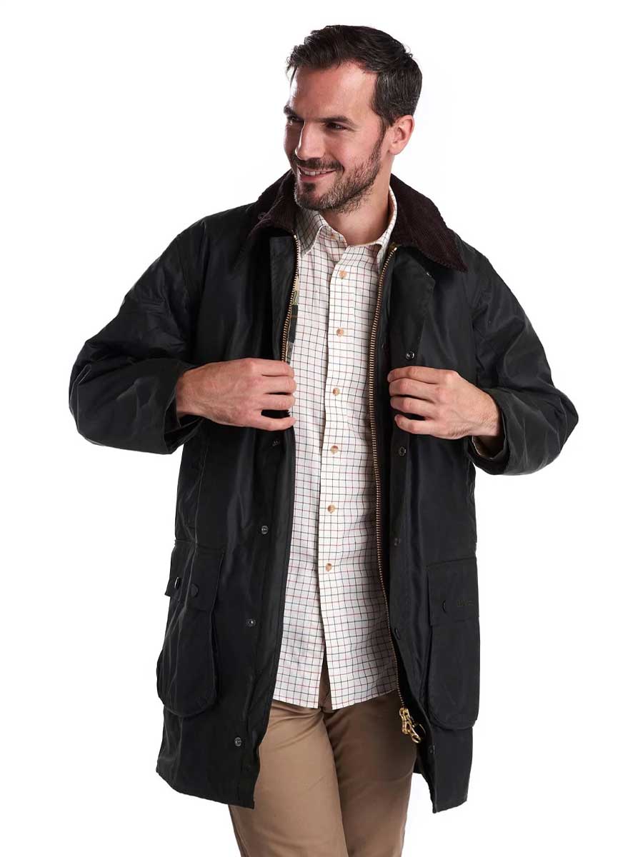 BARBOUR Border Wax Jacket Mens Sage A Farley