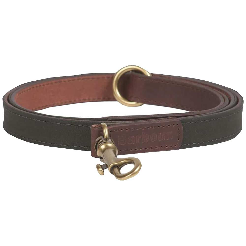 BARBOUR Wax Leather Dog Lead - Olive
