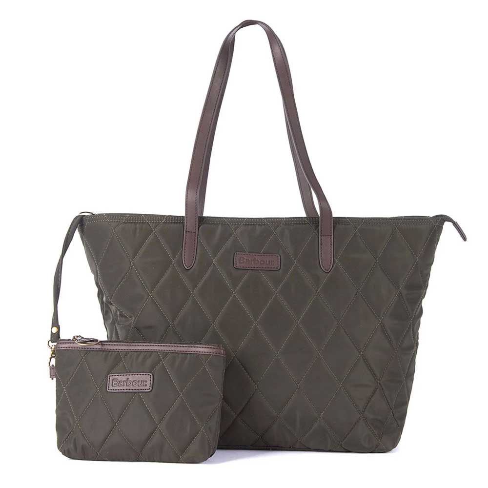 BARBOUR Tote Bag - Ladies Witford Quilt - Olive