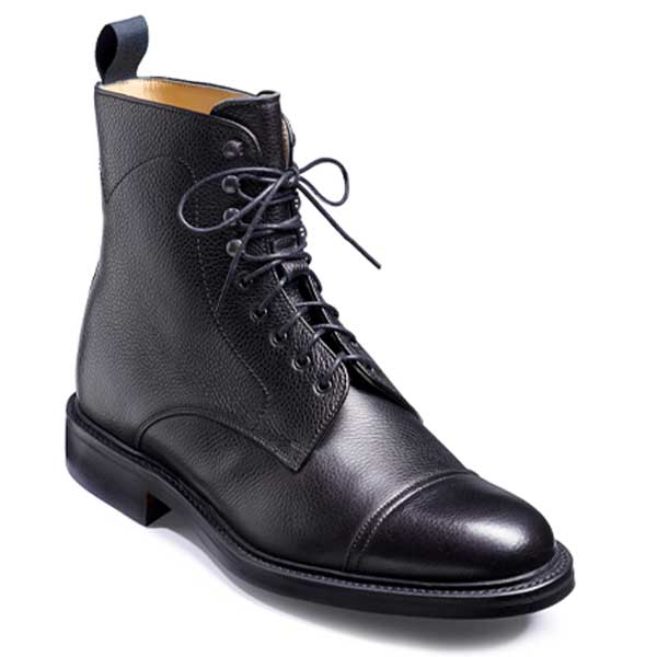 BARKER Donegal Boots - Mens Toe Cap - Black Calf