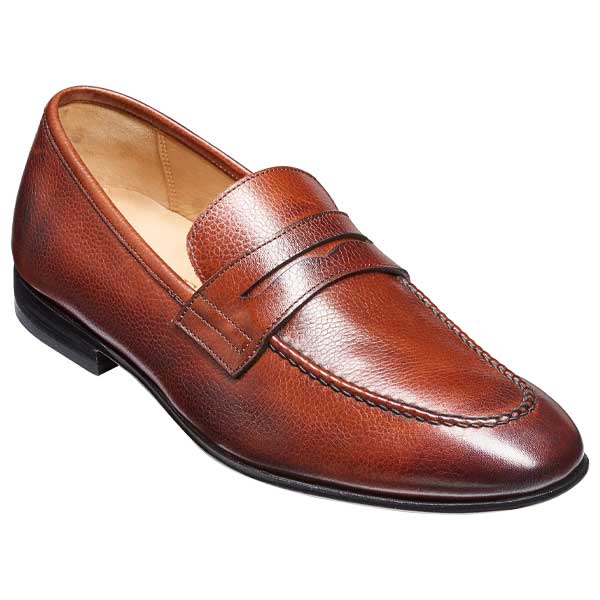 BARKER Ledley Shoes – Mens Moccasins – Cherry Grain