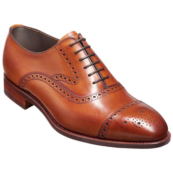 BARKER Lerwick Shoes - Mens Oxford Brogues - Antique Rosewood Calf
