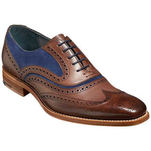 Load image into Gallery viewer, BARKER McClean Shoes - Mens Brogues - Ebony Hand Painted &amp; Navy Suede
