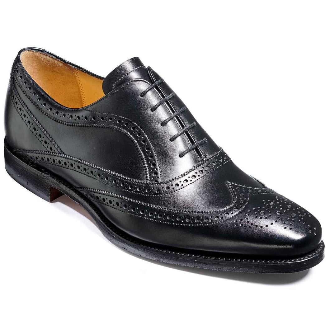 BARKER Turing Shoes – Mens Oxford Brogue Shoes – Black Calf