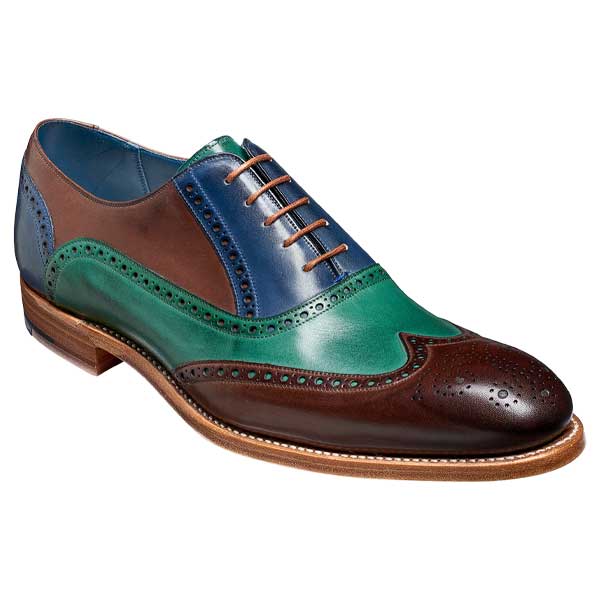 BARKER-Valiant-Shoes-–-Mens-Brogues-–-Ebony,-Green-&-Blue-Hand-Painted