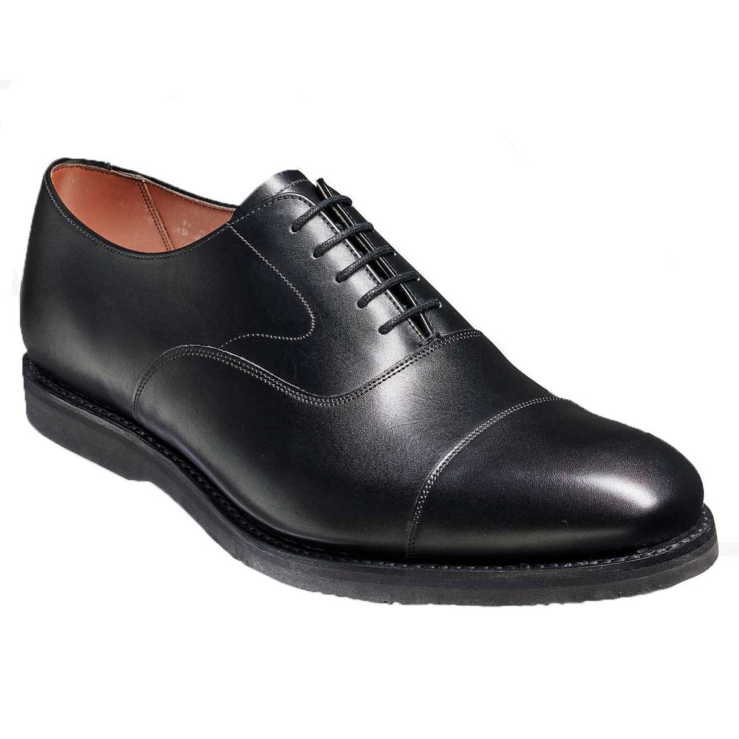 40% OFF BARKER Stan Shoes - Mens Top Cap Oxford - Black Calf - Size UK 6