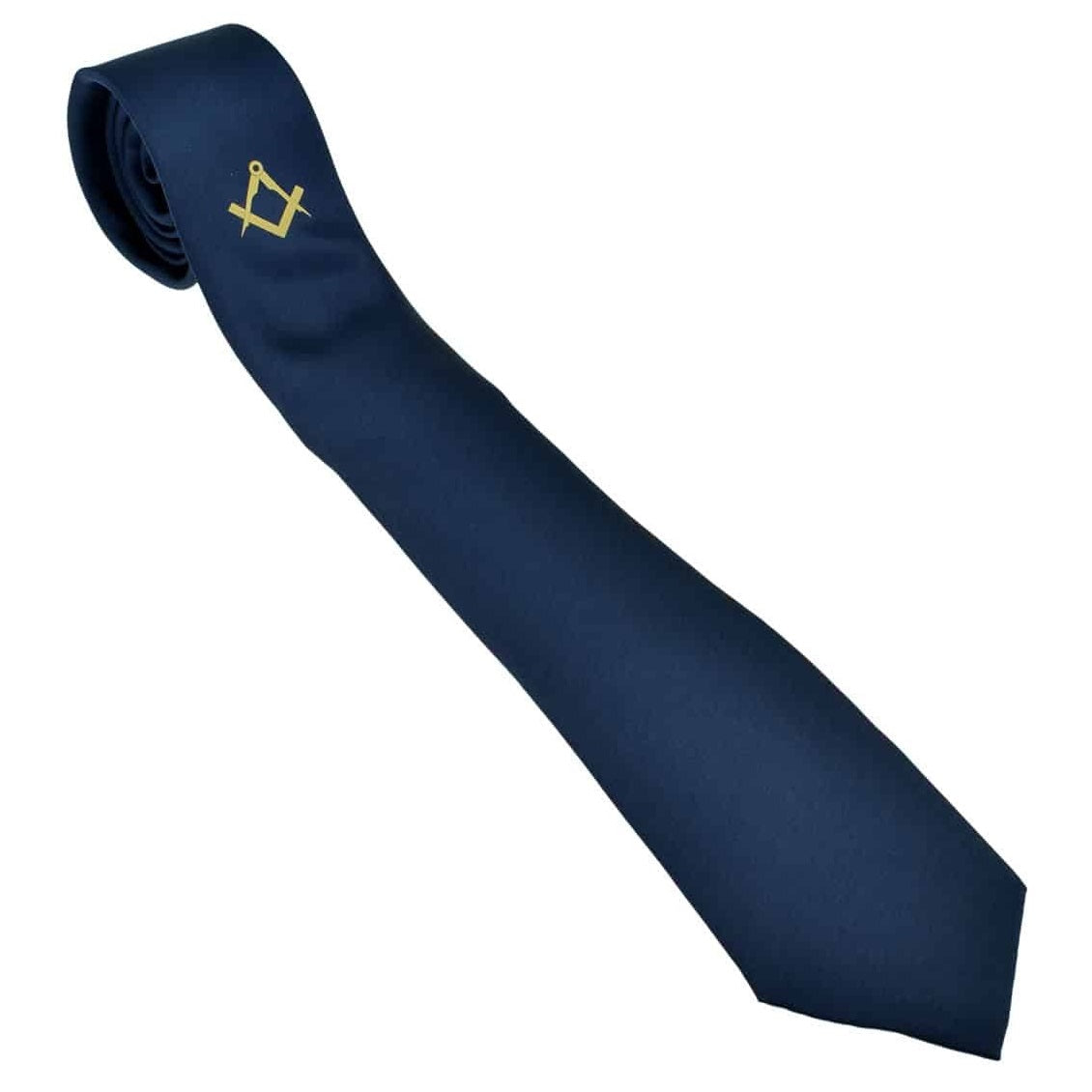 Masonic Tie - Mens With Gold Masonic Design - Navy