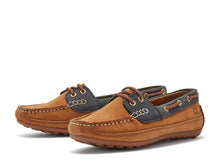 Load image into Gallery viewer, CHATHAM Ladies Cromer Driving Moccasins - Tan/Navy
