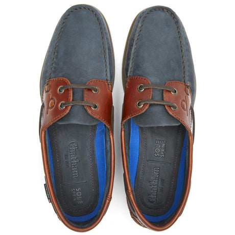 CHATHAM Mens Bermuda II G2 Leather Boat Shoes - Navy/Seahorse Chatham