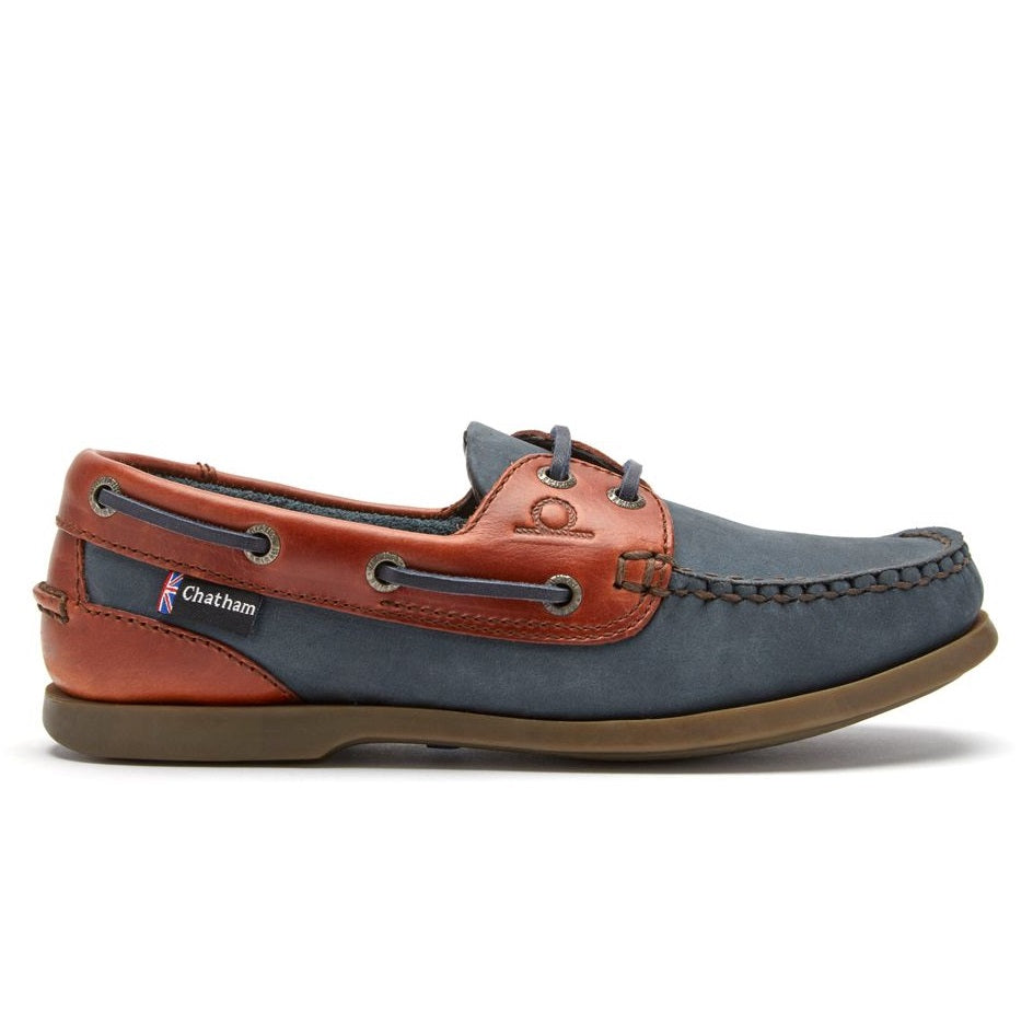 CHATHAM Mens Bermuda II G2 Leather Boat Shoes - Navy/Seahorse