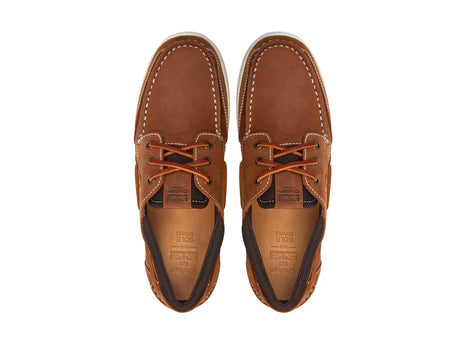 CHATHAM Mens Buton G2 Leather Boat Shoes - Walnut/Gum