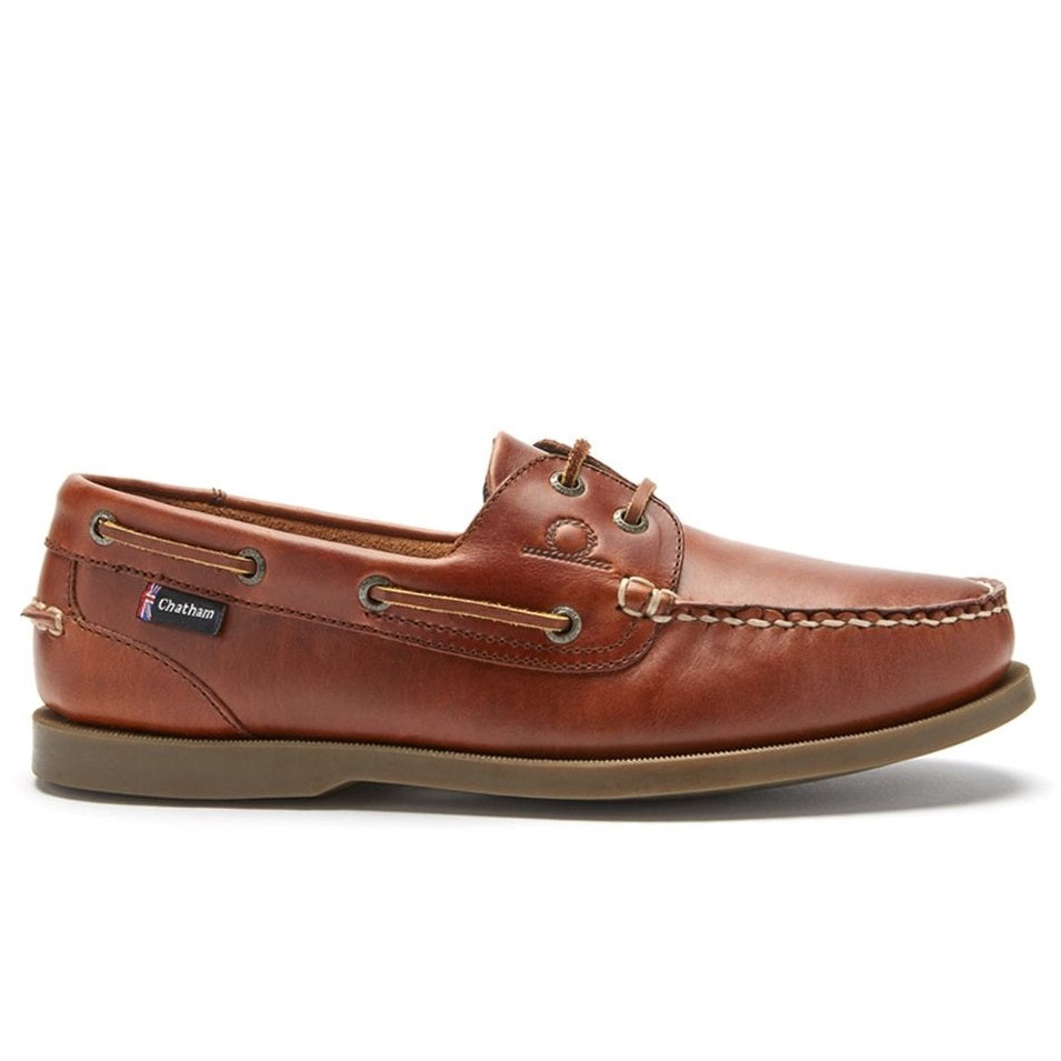 CHATHAM Mens Deck II G2 Leather Boat Shoes - Chestnut