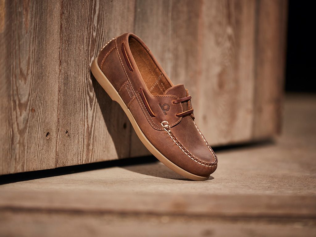 CHATHAM Mens Java G2 Leather Sustainable Deck Shoes - Walnut
