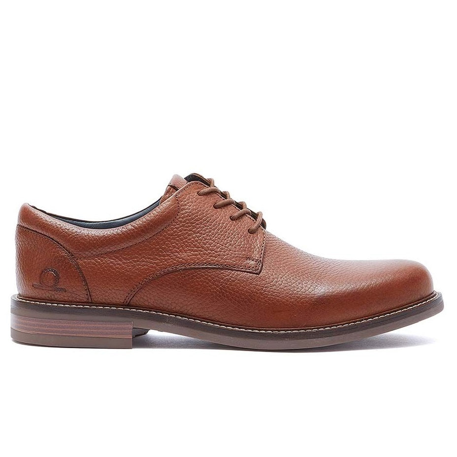 CHATHAM Mens Wentworth Tumbled Leather Derby Shoes - Dark Tan