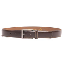 Load image into Gallery viewer, DENTS Leather Belt - Mens Contrast Top Stitch Detail - Brown
