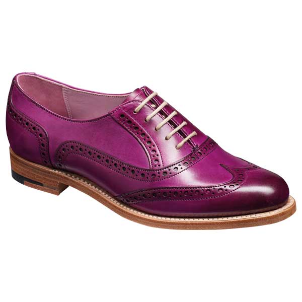 BARKER Fearne Shoes - Ladies Brogues - Purple Hand-Painted