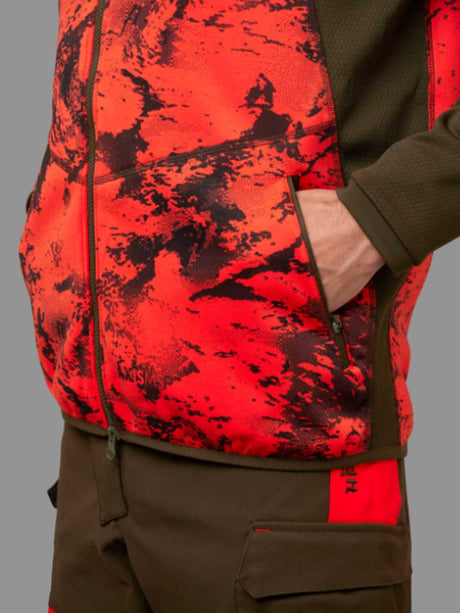 HARKILA Wildboar Pro Camo Fleece Jacket - Mens - AXIS MSP Wildboar Orange / Shadow Brown Harkila