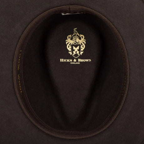 HICKS & BROWN Ladies Suffolk Fedora Hat - Gamebird Feather - Dark Brown Hicks and Brown