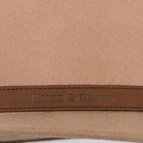 HICKS & BROWN Ladies Suffolk Fedora Hat - Guinea and Pheasant Feather - Camel Hicks and Brown