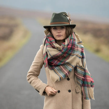 HICKS BROWN Ladies Suffolk Fedora Hat Guinea and Pheasant