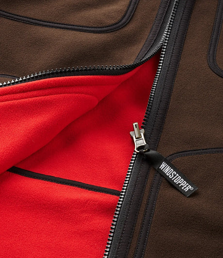 HARKILA Kamko Fleece - Mens Reversible Windstopper - Brown / Red Harkila