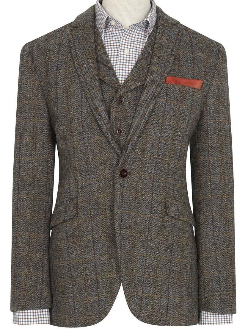 Harris tweed jacket ''London'' in scottish check - Wellington of