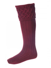 Load image into Gallery viewer, House Of Cheviot - Rannoch Shooting Socks - Burgundy
