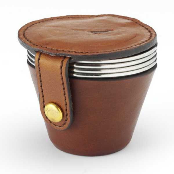 LAKSEN Leather Drinking Cups - Mahogany