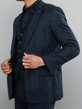 Load image into Gallery viewer, MAGEE Jacket - Mens Donegal Tweed - Navy Herringbone
