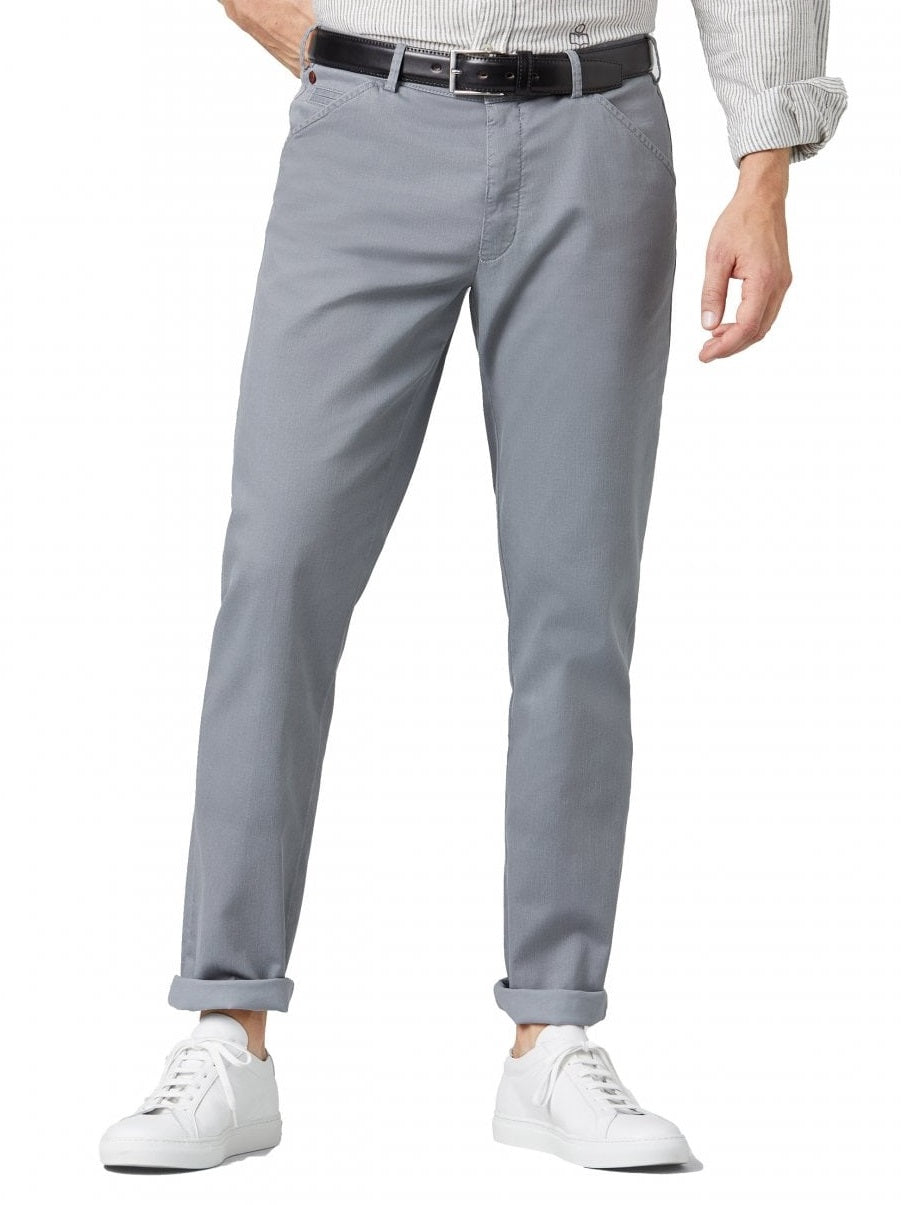 50% OFF - MEYER Trousers - Chicago Flammé Look Chino - Grey - Size: 38 LONG