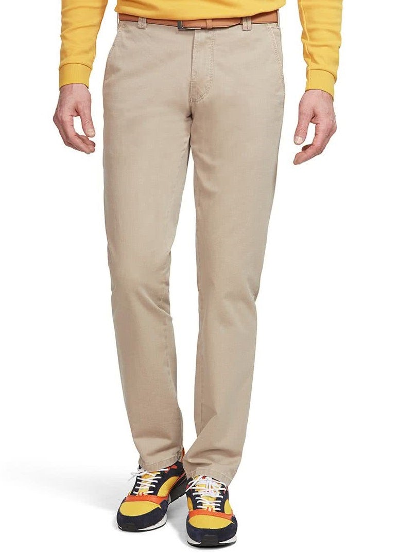 50% OFF - MEYER Trousers - New York Lightweight Cotton Twill Chinos - Beige - Size: 46 REG