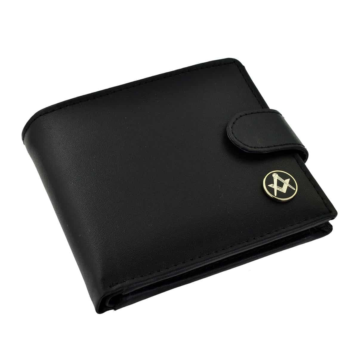 Masonic Wallet - Leather Wallet With Coin Pocket - Black